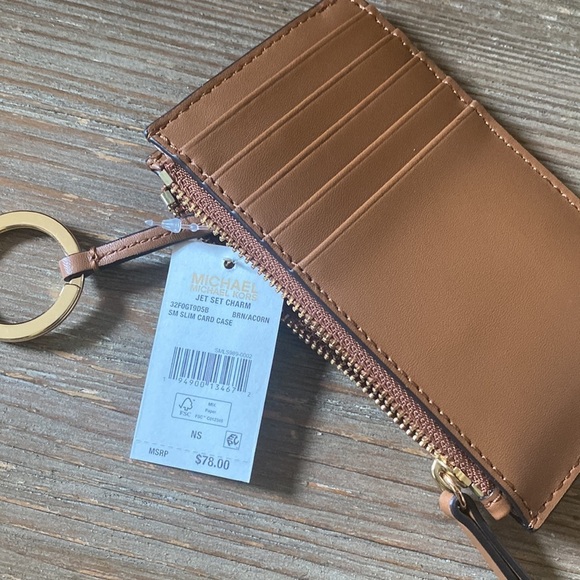 Michael Kors Jet Set Charm Slim Card Case brown with zipper - Picture 6 of 8